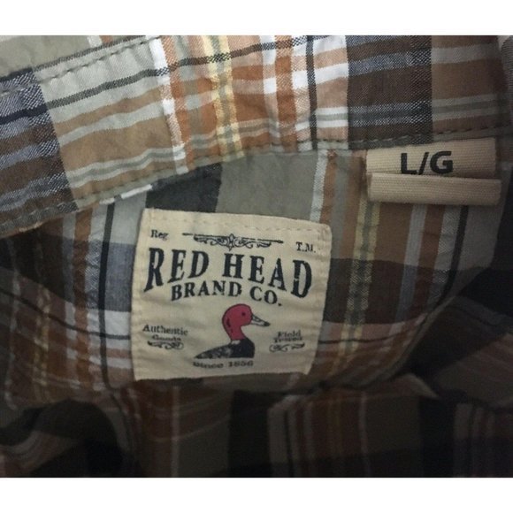 Redhead Men’s Large‎ Plaid Button Down Short Sleeve - Picture 3 of 5